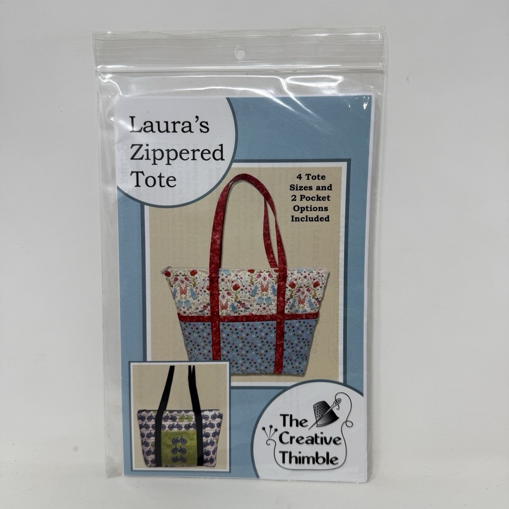 LAURA'S TOTE Bag Purse 4 Sizes UNCUT The Creative Thimble Sewing Pattern 2017